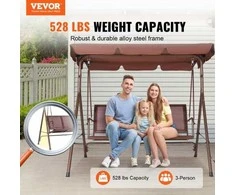 VEVOR 3-vietė sūpynės terasai su stogu