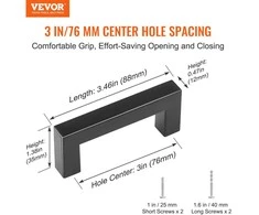 VEVOR 30 vnt. spintelės rankenėlės, 76 mm atstumu