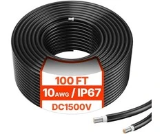 Vevor 30,48 m saulės skydelio kabelio prailginimas 6 mm²