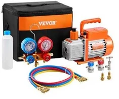 Vevor 3,5 CFM šaldymo vakuuminis siurblys ir manometro komplektas