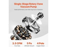 VEVOR 3,5 CFM šaldymo vakuuminis siurblys ir manometro komplektas