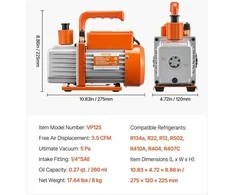Vevor 3,5 CFM šaldymo vakuuminis siurblys ir manometro komplektas