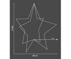 Christmas Decoration 3D dekoratyvinė žvaigždė su 120 LED, 80 cm