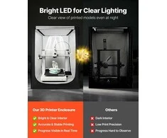 Vevor 3D spausdintuvo apsauga su LED apšvietimu