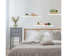 Relaxdays 3x didelės baltos plaukiojančios sieninės lentynos