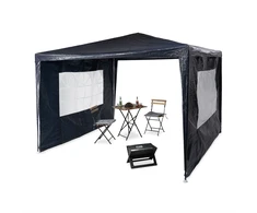 Relaxdays 3x3 m pavėsinė su 2 šoninėmis sienelėmis