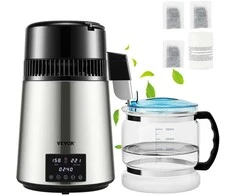Vevor Vandens distiliatorius VVR VD2 1.5L/H Sidabrinis