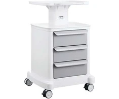 Vevor 4 lygių mobilus medicininis vežimėlis su 3 stalčiais