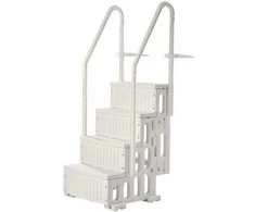 Vevor 4 pakopų balti baseino laipteliai 48-54 cm baseinams