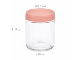 Relaxdays 4 uogienių stiklainių rinkinys, 450 ml