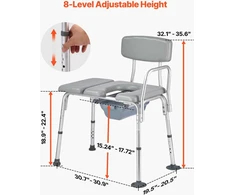 Vevor 4 viename tualeto kėdė iki 227 kg