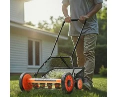 Vevor 45 cm rankinė vejapjovė su žolės rinktuvu