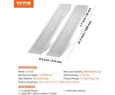 VEVOR 47,2 x 8,5 cm aliuminio rampai 399 kg