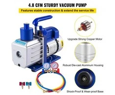 Vevor 4.8 CFM vakuumo siurblys šaldymo sistemai su manometru