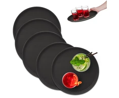 Relaxdays 5 apvalių gastro padėklų rinkinys Ø35cm