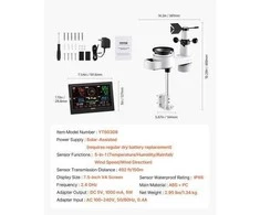 VEVOR 5-in-1 Wi-Fi orų stotis su saule