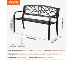VEVOR 50 cm metalinis lauko suolas