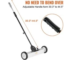 Vevor 50 lb ritinėjamas magnetinis valytuvas su ratais