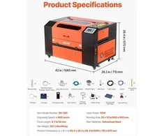 VEVOR 50W CO2 lazerinis graviruoklis