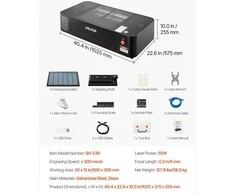 VEVOR 55W CO2 graviravimo lazeris su kamera