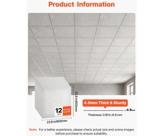 VEVOR 605x605 mm PVC pakabinamos lubų plokštės (12 vnt.)