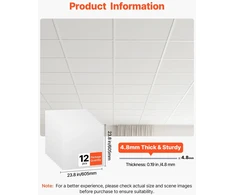 VEVOR 605x605mm PVC lubų plytelės, 12 vnt.