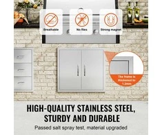 Vevor 660x609 mm nerūdijančio plieno lauko durelės