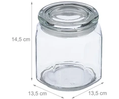 Relaxdays 6x 1,3 l stikliniai laikymo indai su dangteliais
