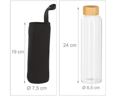 Relaxdays 6x gertuvė su bambukiniu dangteliu 500 ml