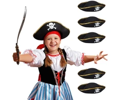 Kodustaar 6x Juodų piratų skrybėlių rinkinys vaikams