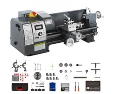 Vevor 750W mini metalo tekinimo staklės su priedų dėže