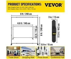 VEVOR 8 pėdų reguliuojamas reklaminio stendo laikiklis