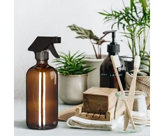 Relaxdays 8 rudų stiklinių purškimo buteliukų rinkinys 500 ml