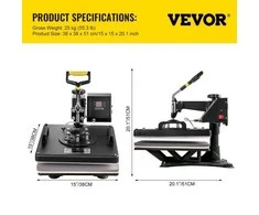 Vevor 8 viename termopresuotas aparatas sublimacijai