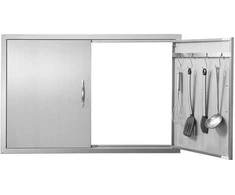 Vevor 990x660 mm lauko virtuvės durys iš nerūdijančio plieno