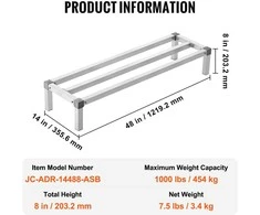 VEVOR Aliumininė dunnage lentyna 122 x 36 cm