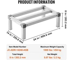 VEVOR Aliumininis dunnage stovas 61x35x20 cm