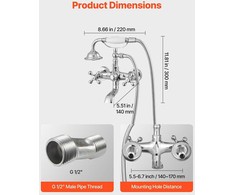 Vevor Antikinis vonios maišytuvas su dušu