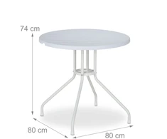 Relaxdays Apvalus baltas sodo stalas