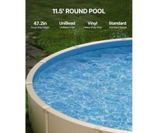 VEVOR Apvalus baseino įdėklas 18 pėdų unibead 120 cm