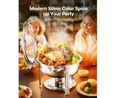 Vevor apvalus chafing dish 4,7 l dubenėlis, 2 vnt.