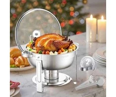 Vevor apvalus chafing dish 4,7 l dubenėlis, 2 vnt.