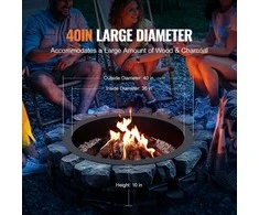 Vevor Apvalus laužo žiedo įdėklas 40 cm