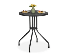 Relaxdays Apvalus sodo stalas rotango stiliaus