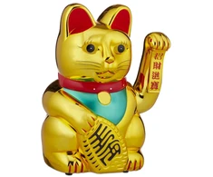 Relaxdays Auksinė XL mojuojanti Maneki Neko katė