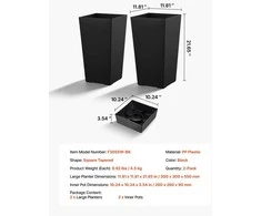 Vevor Aukšti lauko vazonai su ratukais, 2 vnt.
