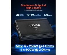 Vevor Automobilinis 4 kanalų stiprintuvas 1000W