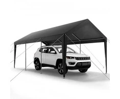 VEVOR Automobilio pastogė 3 x 6 m pilka