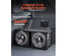 Automobilio subvuferio ir stiprintuvo komplektas
