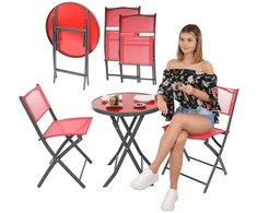 Lauko baldų komplektas Saska Garden balkono baldų komplektas: stalas ir 2 kėdės